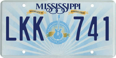 MS license plate LKK741