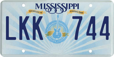 MS license plate LKK744