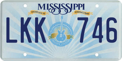 MS license plate LKK746