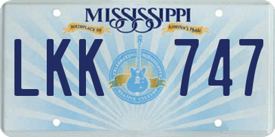 MS license plate LKK747