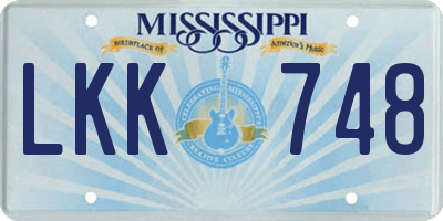 MS license plate LKK748