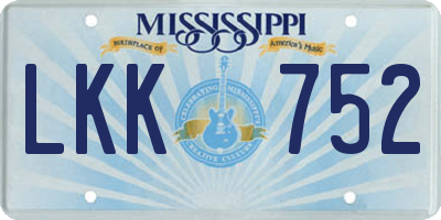 MS license plate LKK752
