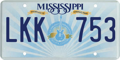 MS license plate LKK753