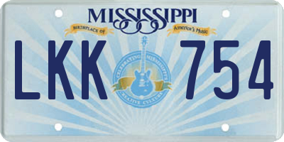 MS license plate LKK754