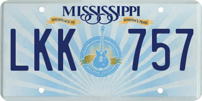 MS license plate LKK757