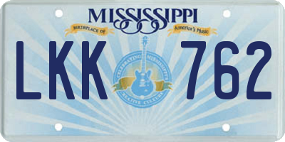 MS license plate LKK762