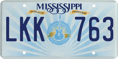 MS license plate LKK763