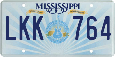 MS license plate LKK764