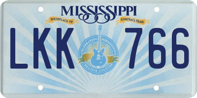 MS license plate LKK766