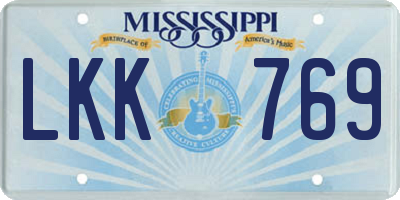 MS license plate LKK769