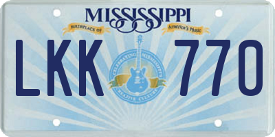 MS license plate LKK770