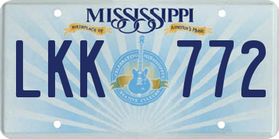 MS license plate LKK772
