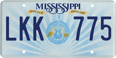 MS license plate LKK775
