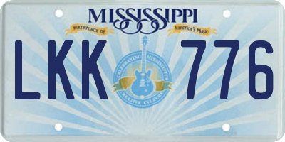 MS license plate LKK776