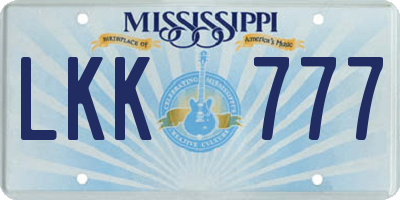 MS license plate LKK777