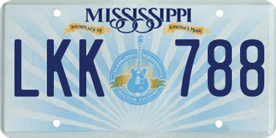 MS license plate LKK788