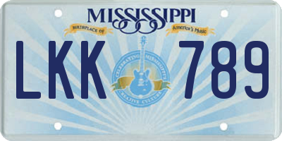 MS license plate LKK789