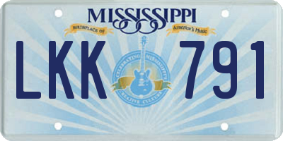 MS license plate LKK791