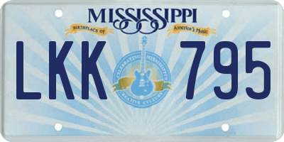 MS license plate LKK795