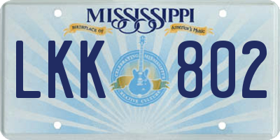 MS license plate LKK802