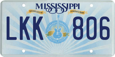 MS license plate LKK806