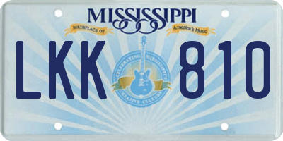 MS license plate LKK810