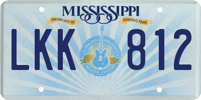 MS license plate LKK812