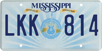 MS license plate LKK814