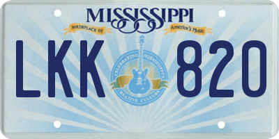 MS license plate LKK820