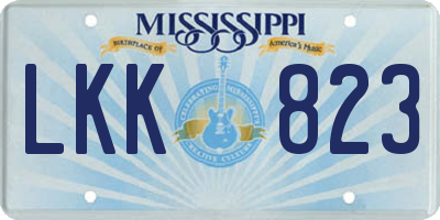 MS license plate LKK823