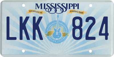 MS license plate LKK824