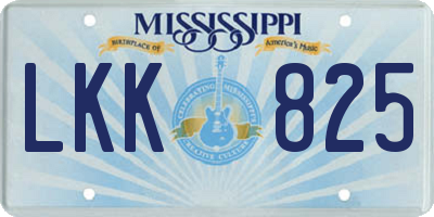 MS license plate LKK825
