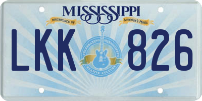 MS license plate LKK826
