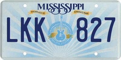 MS license plate LKK827