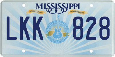 MS license plate LKK828