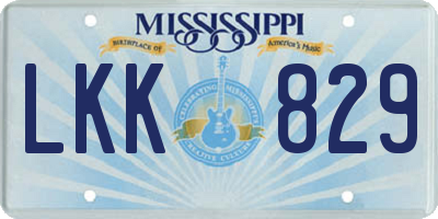 MS license plate LKK829