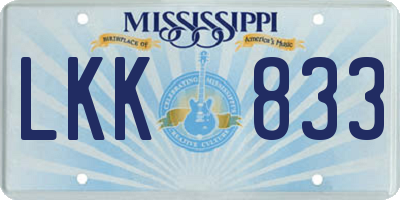 MS license plate LKK833
