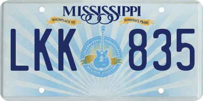 MS license plate LKK835