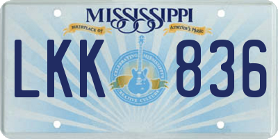 MS license plate LKK836