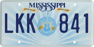 MS license plate LKK841