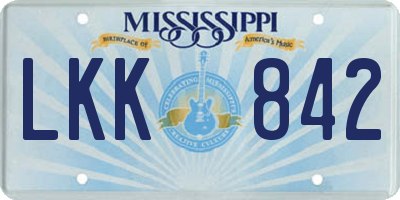 MS license plate LKK842