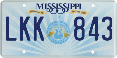 MS license plate LKK843
