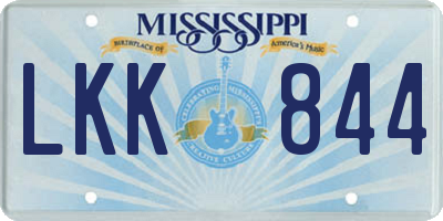 MS license plate LKK844