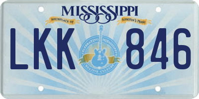 MS license plate LKK846