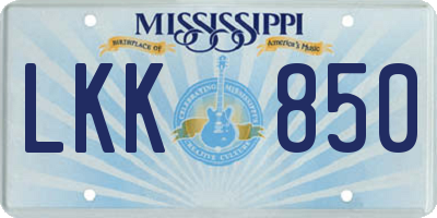 MS license plate LKK850