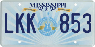MS license plate LKK853
