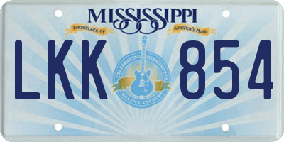 MS license plate LKK854
