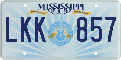MS license plate LKK857