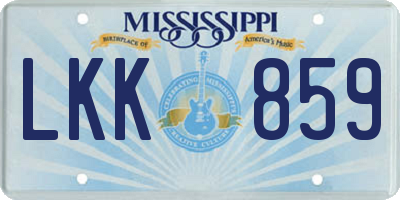 MS license plate LKK859