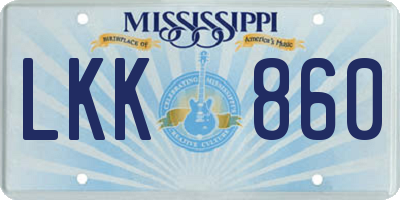 MS license plate LKK860